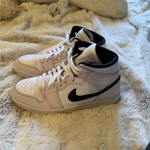 Nike Pink,White, and Black Mid Top Sneakers